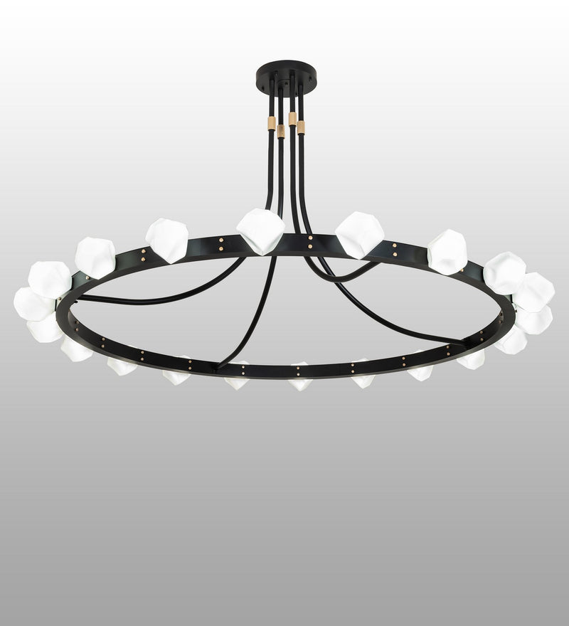 Meyda Tiffany 272456 LED Semi-Flushmount, Solar Black & Champagne Metallic