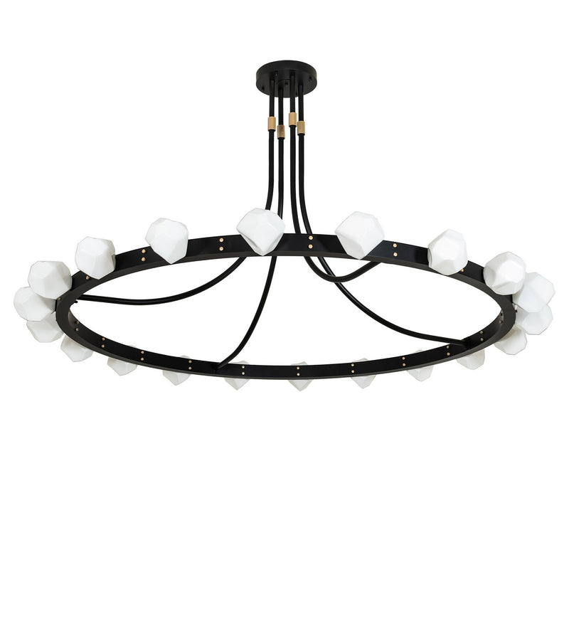 Meyda Tiffany 272456 LED Semi-Flushmount, Solar Black & Champagne Metallic