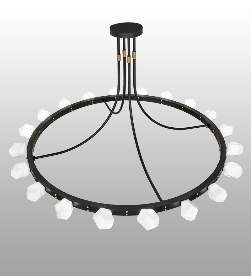 Meyda Tiffany 272456 LED Semi-Flushmount, Solar Black & Champagne Metallic