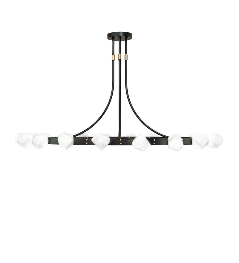 Meyda Tiffany 272456 LED Semi-Flushmount, Solar Black & Champagne Metallic