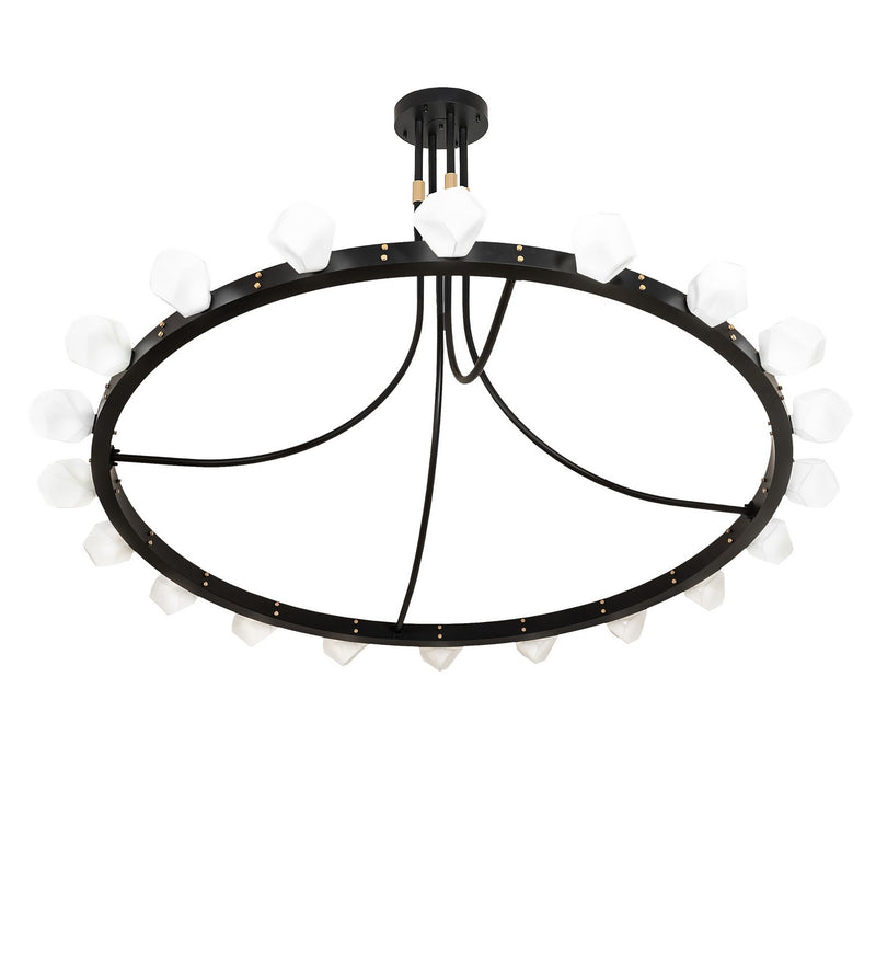 Meyda Tiffany 272456 LED Semi-Flushmount, Solar Black & Champagne Metallic