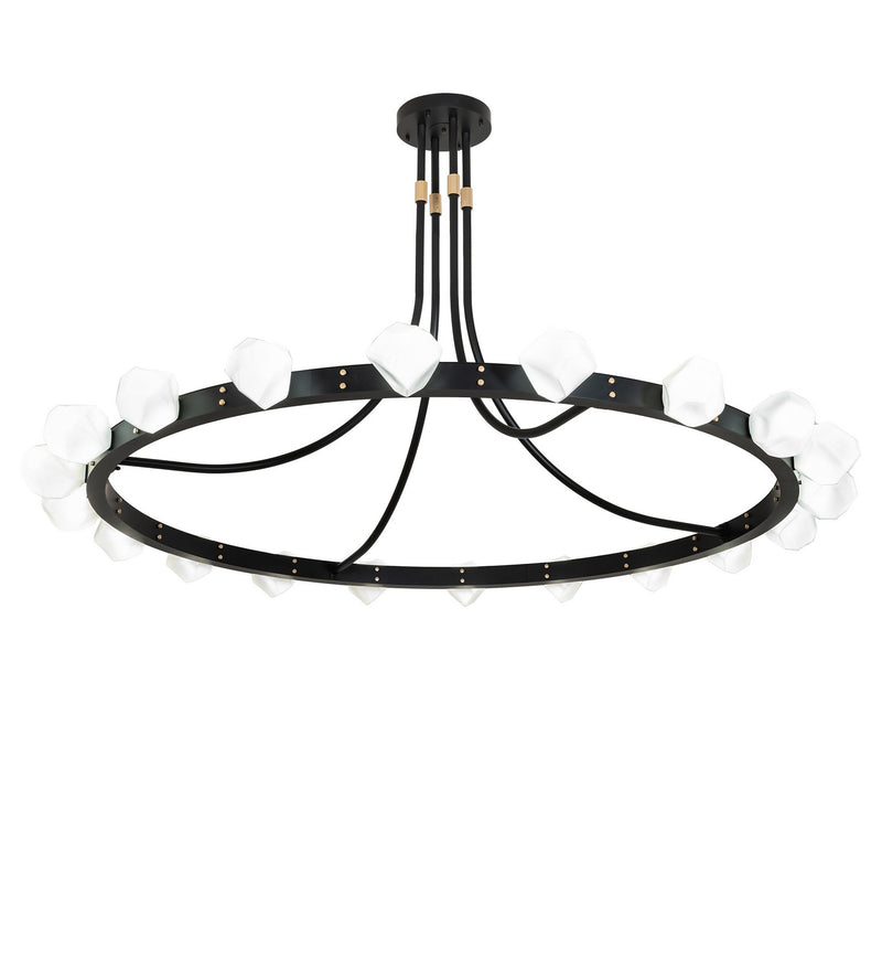 Meyda Tiffany 272456 LED Semi-Flushmount, Solar Black & Champagne Metallic