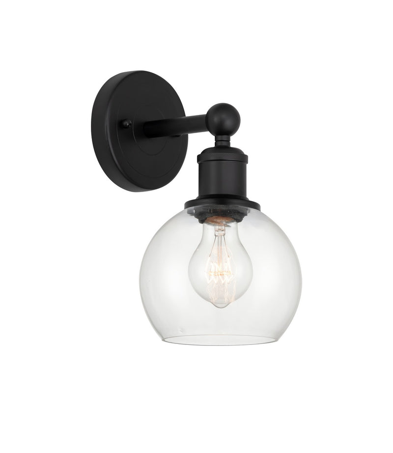 Innovations 616-1W-BK-G122-6 One Light Wall Sconce, Matte Black