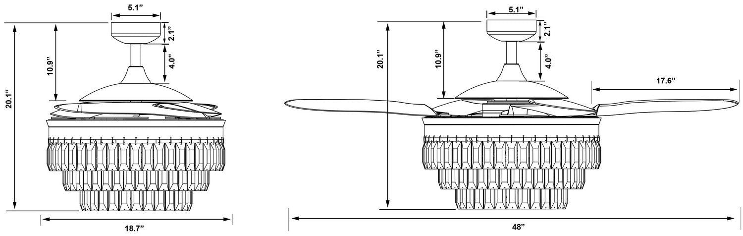 Beacon Lighting 51292401 48"Ceiling Fan, Gold