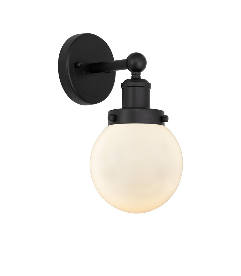 Innovations 616-1W-BK-G201-6 One Light Wall Sconce, Matte Black