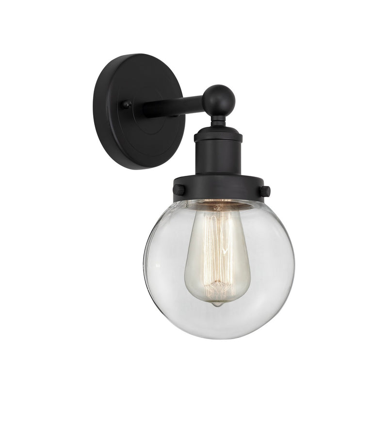 Innovations 616-1W-BK-G202-6 One Light Wall Sconce, Matte Black