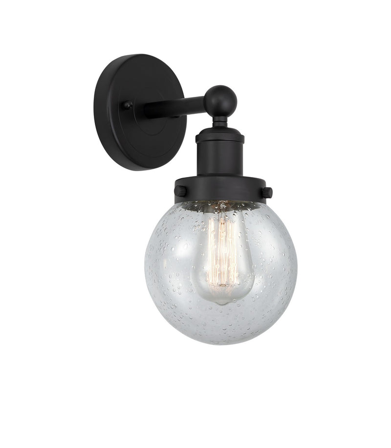 Innovations 616-1W-BK-G204-6 One Light Wall Sconce, Matte Black