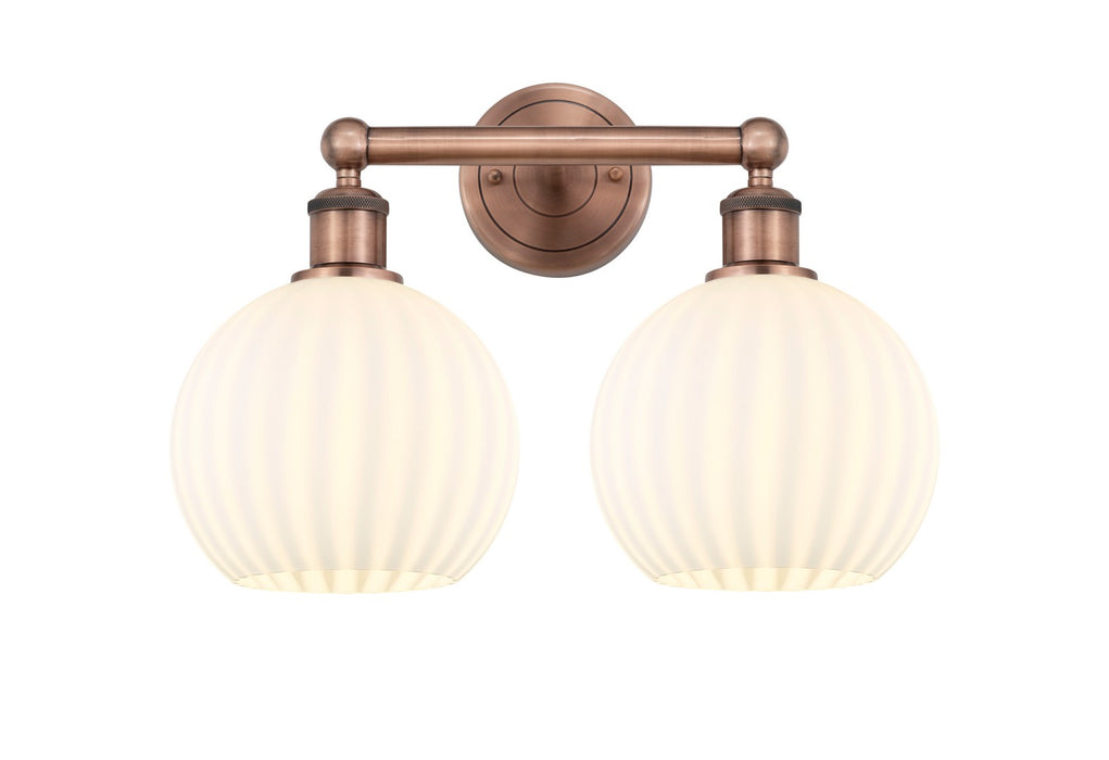 Innovations 616-2W-AC-G1217-8WV LED Bath Vanity, Antique Copper
