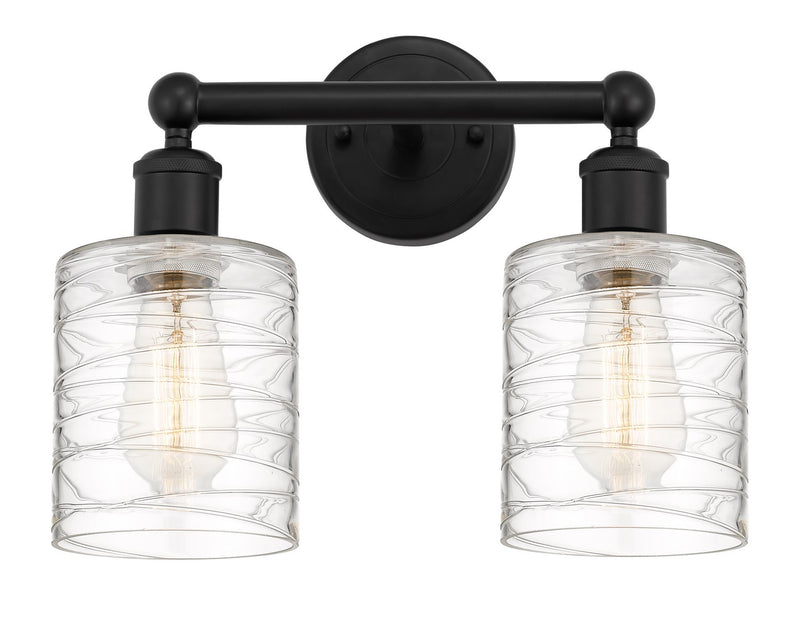 Innovations 616-2W-BK-G1113 Two Light Bath Vanity, Matte Black