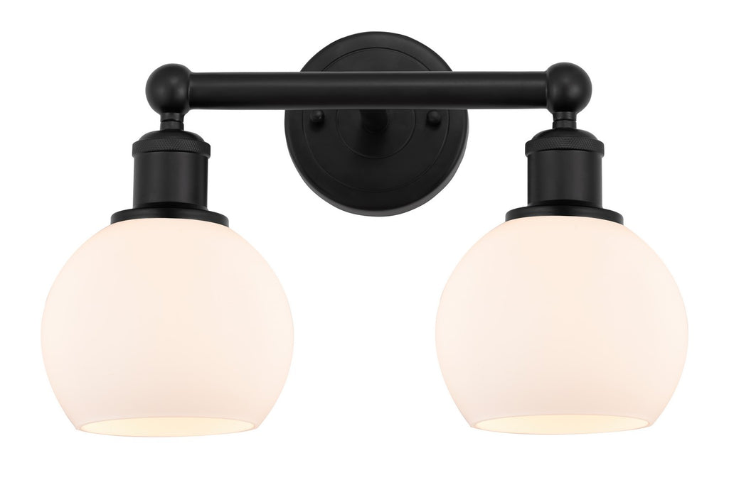 Innovations 616-2W-BK-G121-6 Two Light Bath Vanity, Matte Black