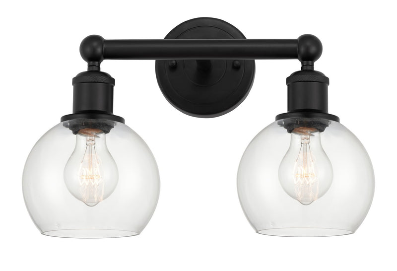 Innovations 616-2W-BK-G122-6 Two Light Bath Vanity, Matte Black