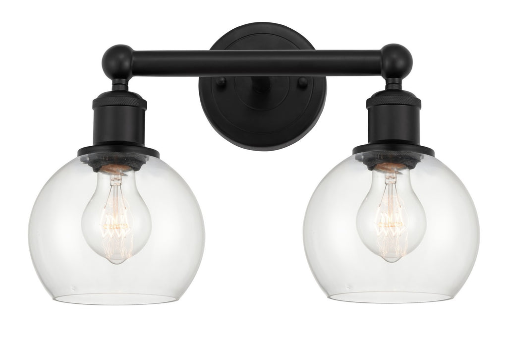 Innovations 616-2W-BK-G122-6 Two Light Bath Vanity, Matte Black