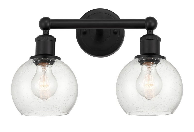 Innovations 616-2W-BK-G124-6 Two Light Bath Vanity, Matte Black