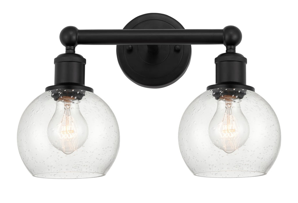 Innovations 616-2W-BK-G124-6 Two Light Bath Vanity, Matte Black