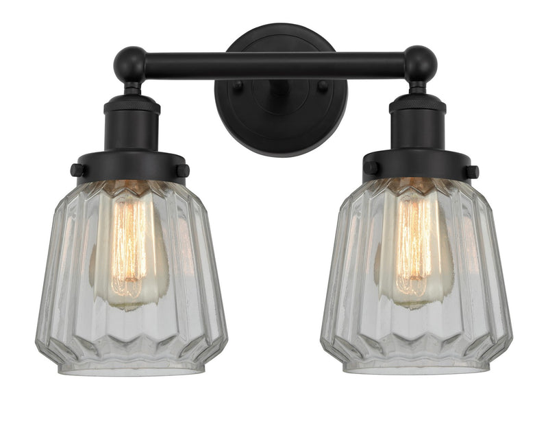 Innovations 616-2W-BK-G142 Two Light Bath Vanity, Matte Black