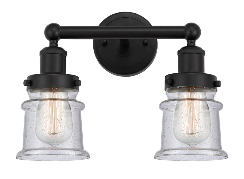 Innovations 616-2W-BK-G184S Two Light Bath Vanity, Matte Black
