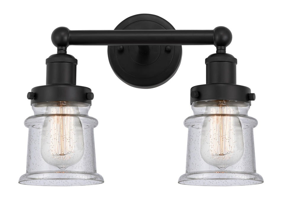 Innovations 616-2W-BK-G184S Two Light Bath Vanity, Matte Black