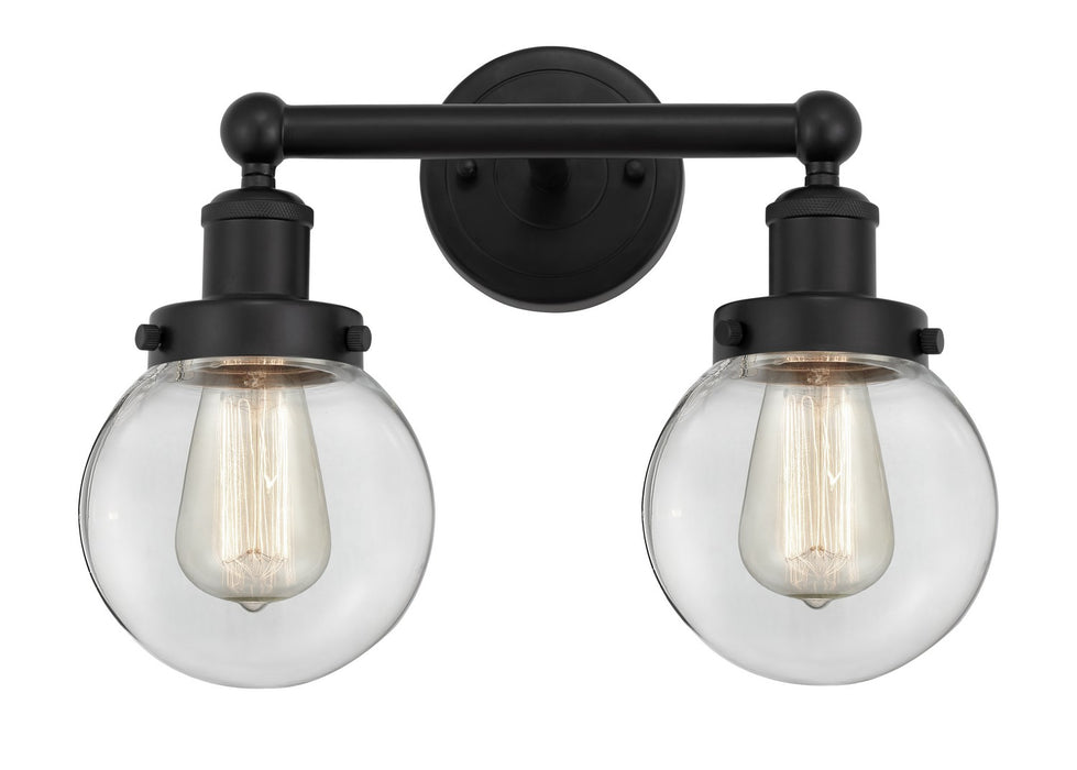 Innovations 616-2W-BK-G202-6 Two Light Bath Vanity, Matte Black