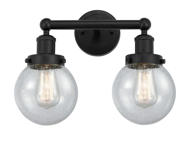 Innovations 616-2W-BK-G204-6 Two Light Bath Vanity, Matte Black