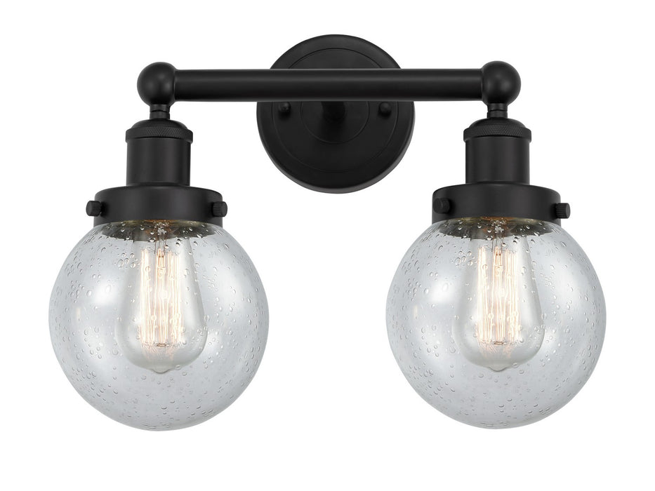 Innovations 616-2W-BK-G204-6 Two Light Bath Vanity, Matte Black