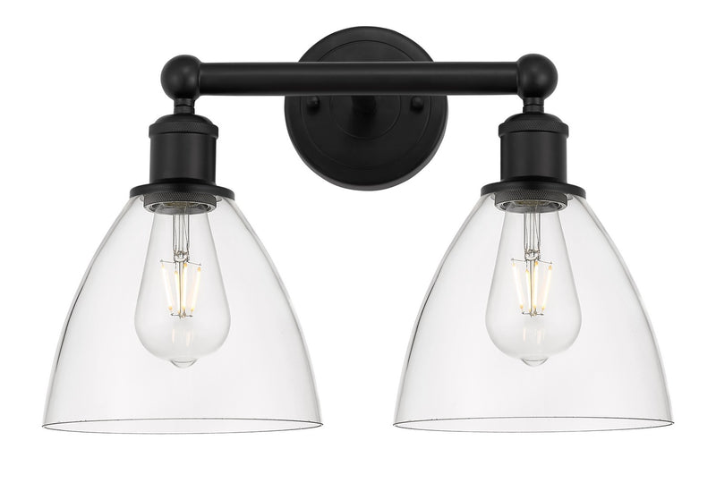 Innovations 616-2W-BK-GBD-752 Two Light Bath Vanity, Matte Black