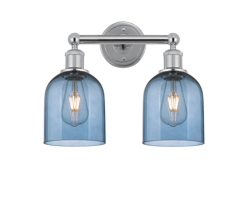 Innovations 616-2W-PC-G558-6BL Two Light Bath Vanity, Polished Chrome