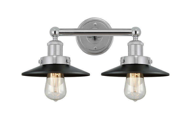 Innovations 616-2W-PC-M6-BK Two Light Bath Vanity, Polished Chrome