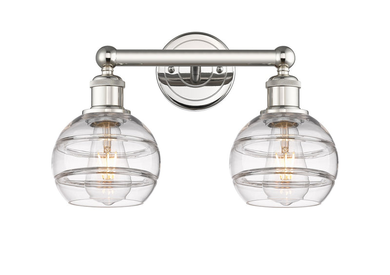 Innovations 616-2W-PN-G556-6CL Two Light Bath Vanity, Polished Nickel