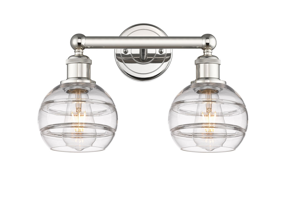 Innovations 616-2W-PN-G556-6CL Two Light Bath Vanity, Polished Nickel