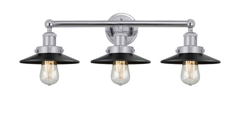 Innovations 616-3W-PC-M6-BK Three Light Bath Vanity, Polished Chrome