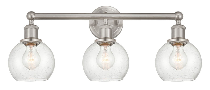 Innovations 616-3W-SN-G124-6 Three Light Bath Vanity, Brushed Satin Nickel