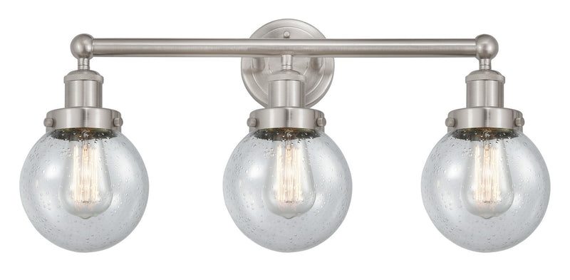 Innovations 616-3W-SN-G204-6 Three Light Bath Vanity, Brushed Satin Nickel
