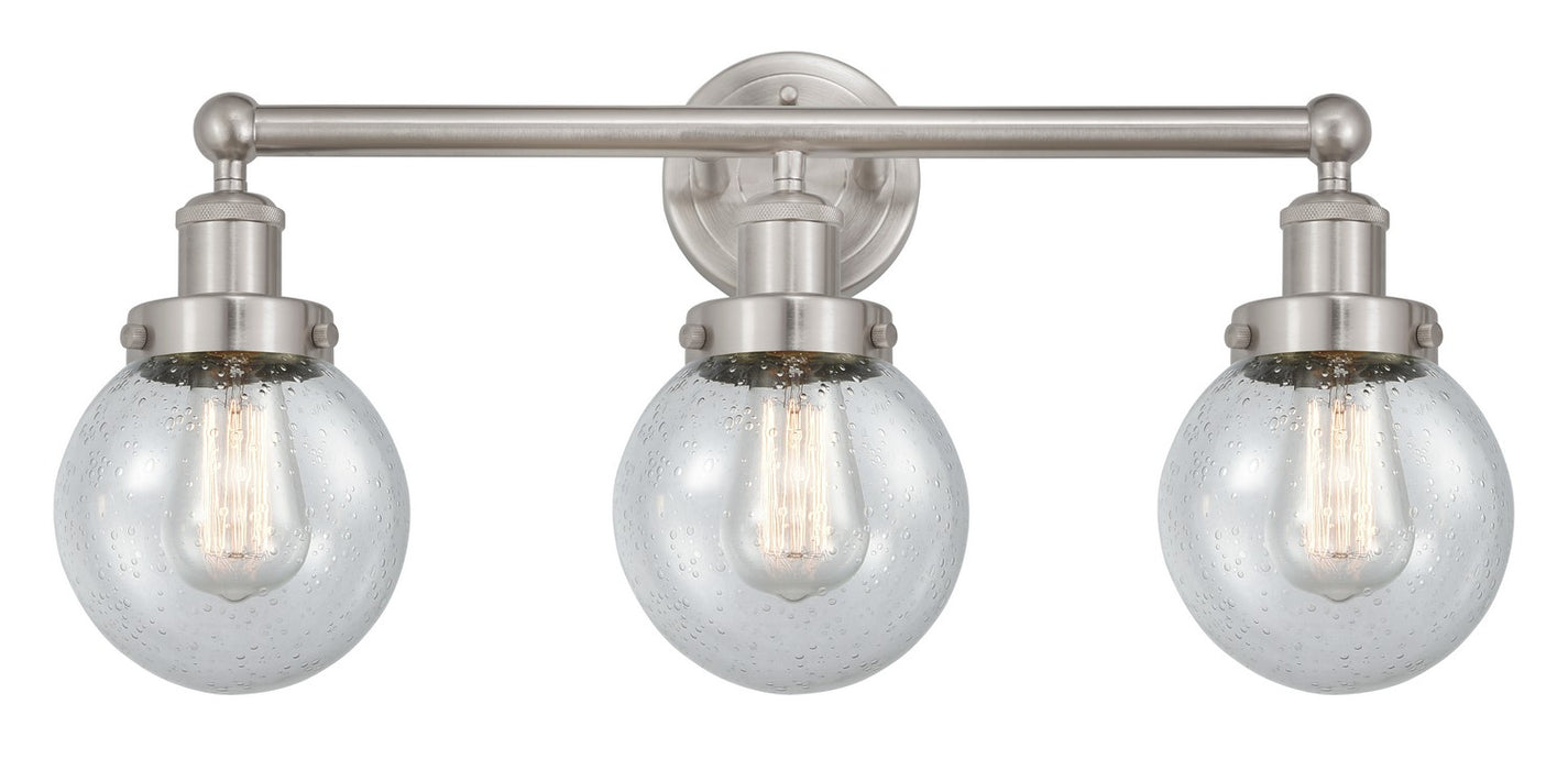 Innovations 616-3W-SN-G204-6 Three Light Bath Vanity, Brushed Satin Nickel