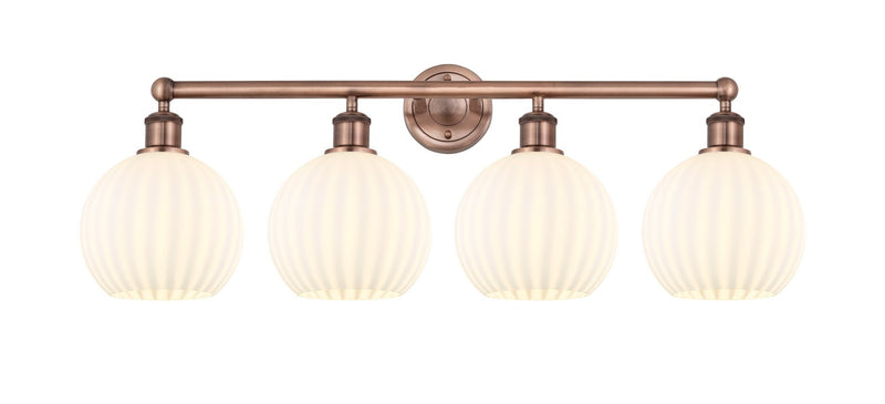 Innovations 616-4W-AC-G1217-8WV LED Bath Vanity, Antique Copper