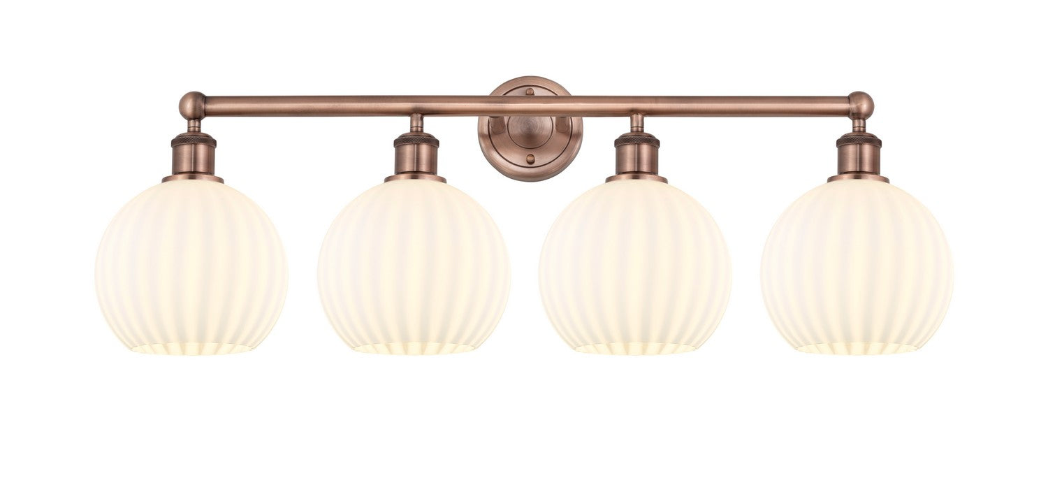 Innovations 616-4W-AC-G1217-8WV LED Bath Vanity, Antique Copper