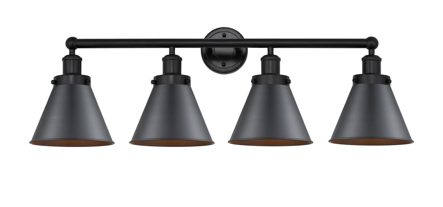 Innovations 616-4W-BK-M13-BK Four Light Bath Vanity, Matte Black