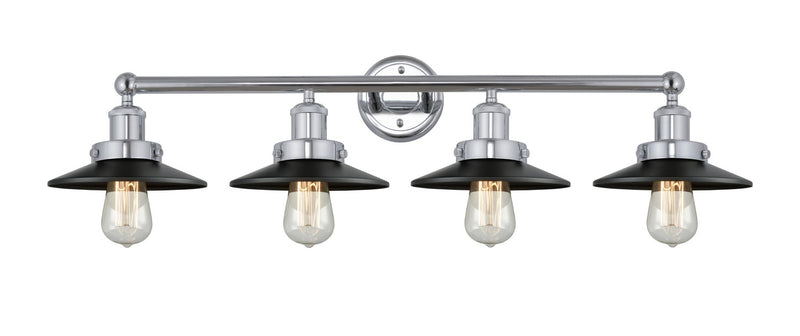 Innovations 616-4W-PC-M6-BK Four Light Bath Vanity, Polished Chrome