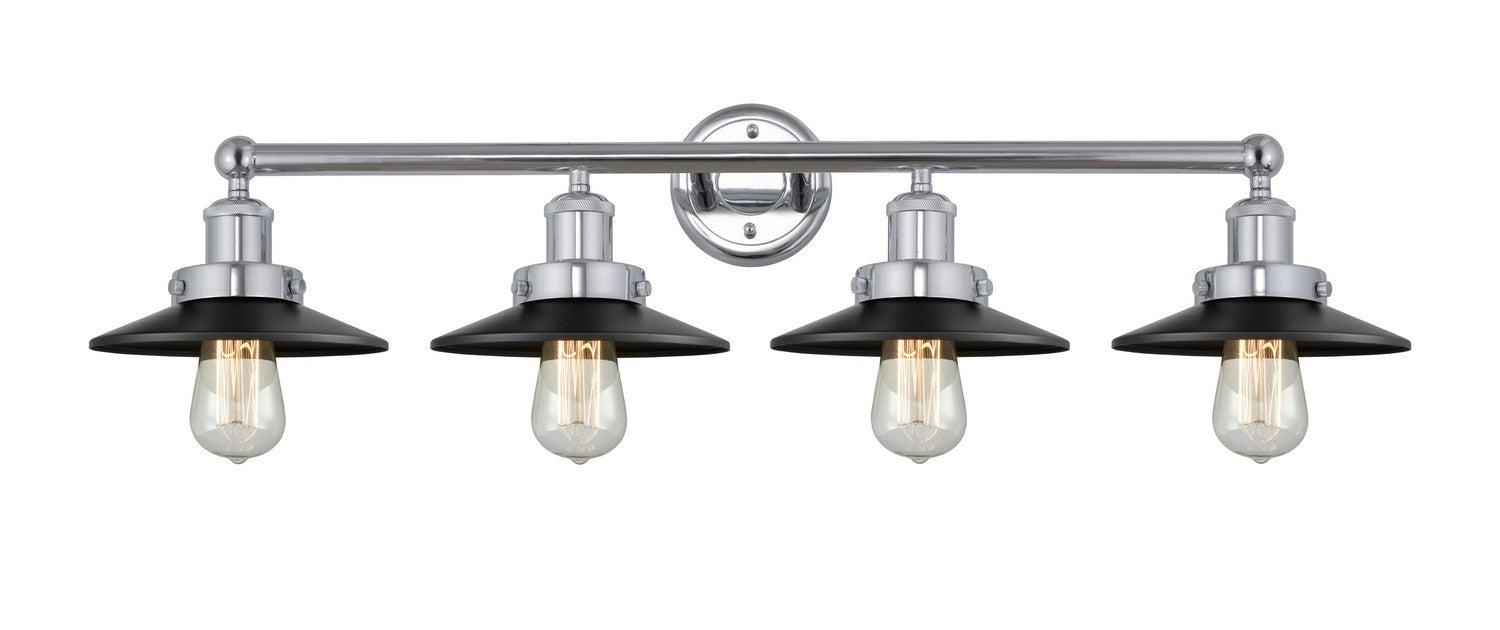 Innovations 616-4W-PC-M6-BK Four Light Bath Vanity, Polished Chrome