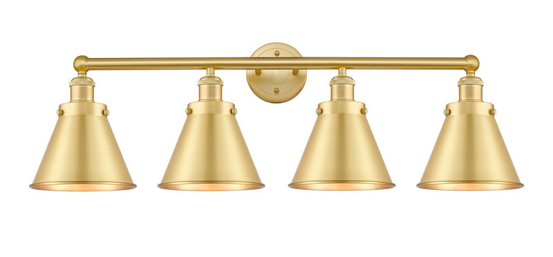 Innovations 616-4W-SG-M13-SG Four Light Bath Vanity, Satin Gold
