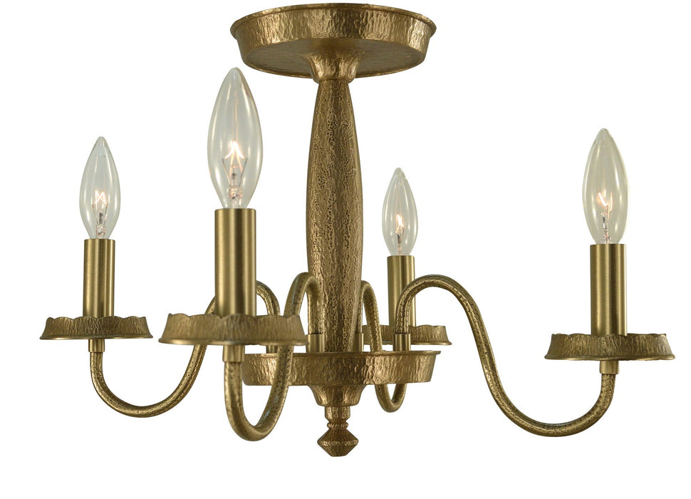 Framburg 5782 BR Four Light Semi-Flush Mount, Brushed Brass