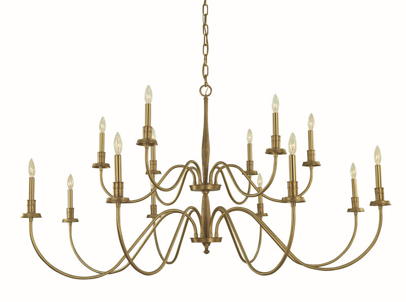 Framburg 5788 BR 14 Light Foyer Chandelier, Brushed Brass