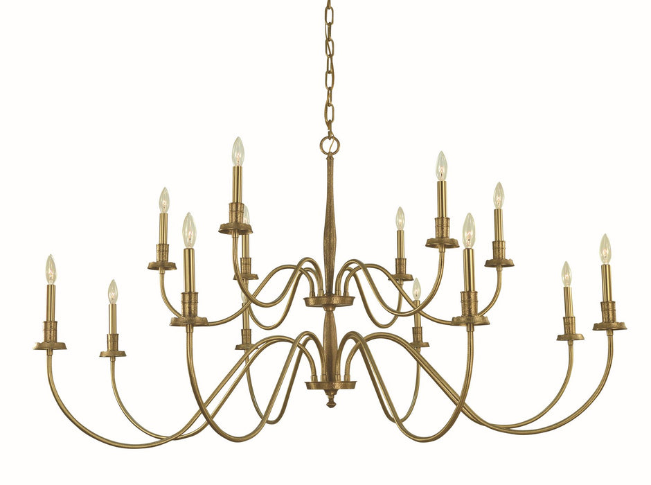 Framburg 5788 BR 14 Light Foyer Chandelier, Brushed Brass