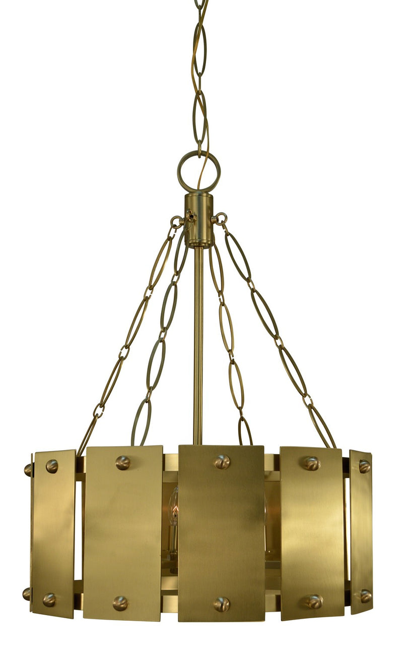 Framburg 5866 BR Six Light Chandelier, Brushed Brass