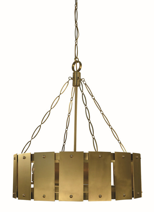Framburg 5868 BR Eight Light Chandelier, Brushed Brass