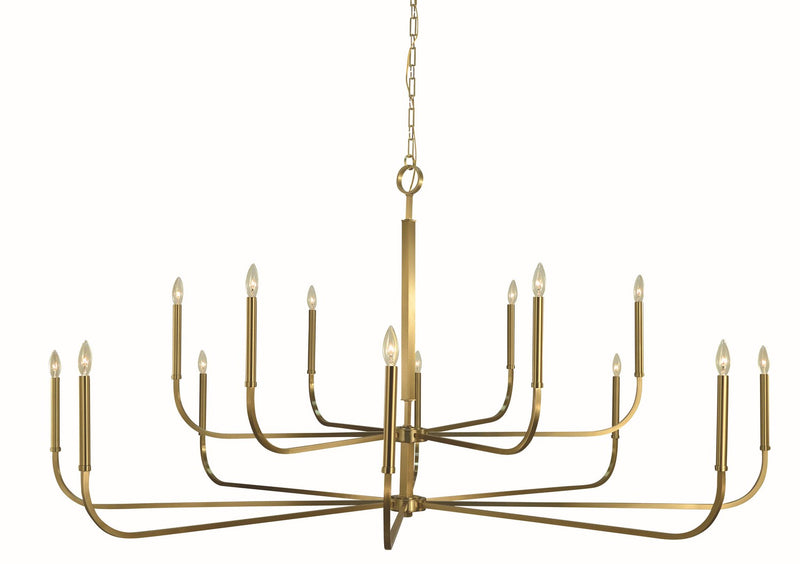 Framburg 5870 BR 14 Light Foyer Chandelier, Brushed Brass