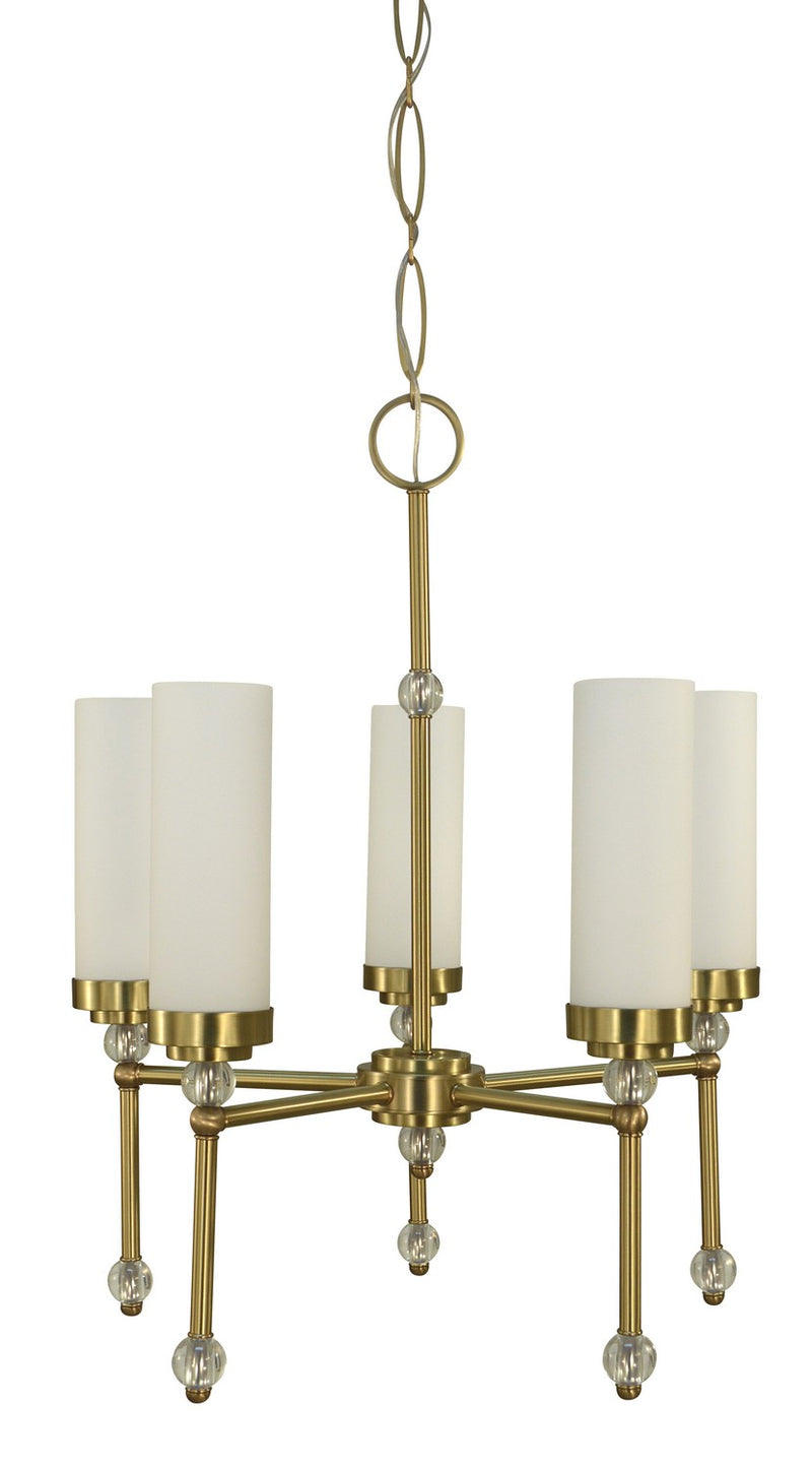 Framburg 5885 BR Five Light Chandelier, Brushed Brass