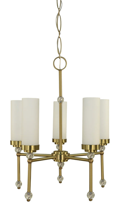 Framburg 5885 BR Five Light Chandelier, Brushed Brass
