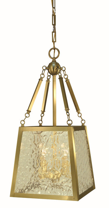Framburg 5894 BR Five Light Pendant Chandelier, Brushed Brass