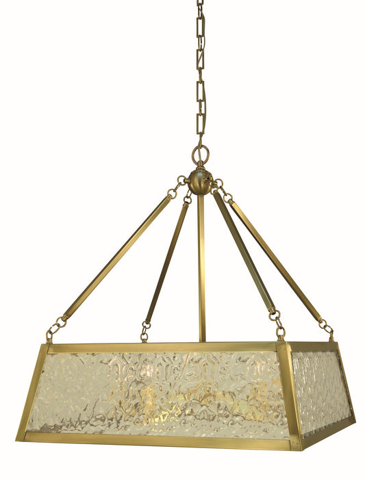 Framburg 5895 BR Five Light Chandelier, Brushed Brass