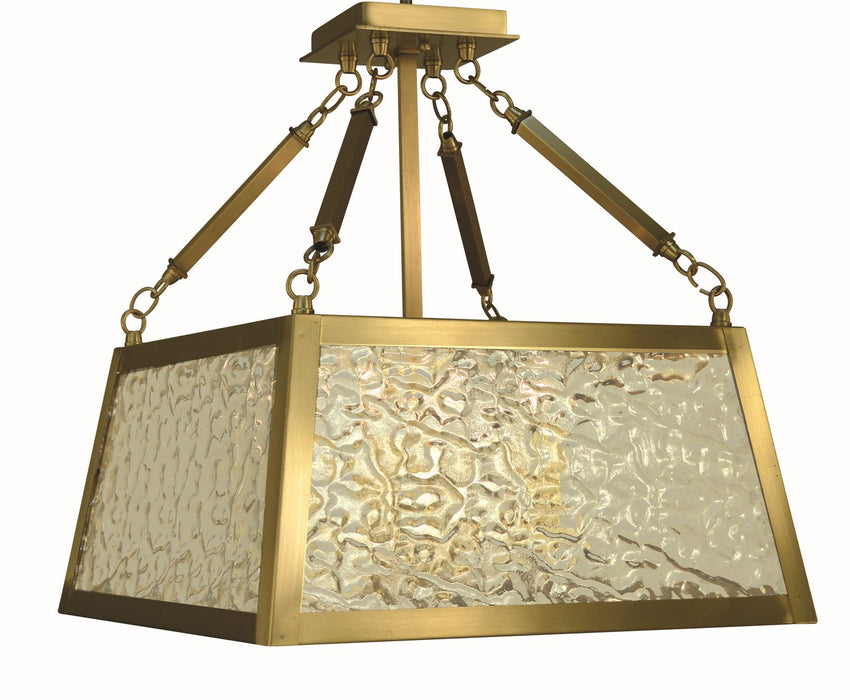 Framburg 5897 BR Four Light Semi-Flush Mount, Brushed Brass